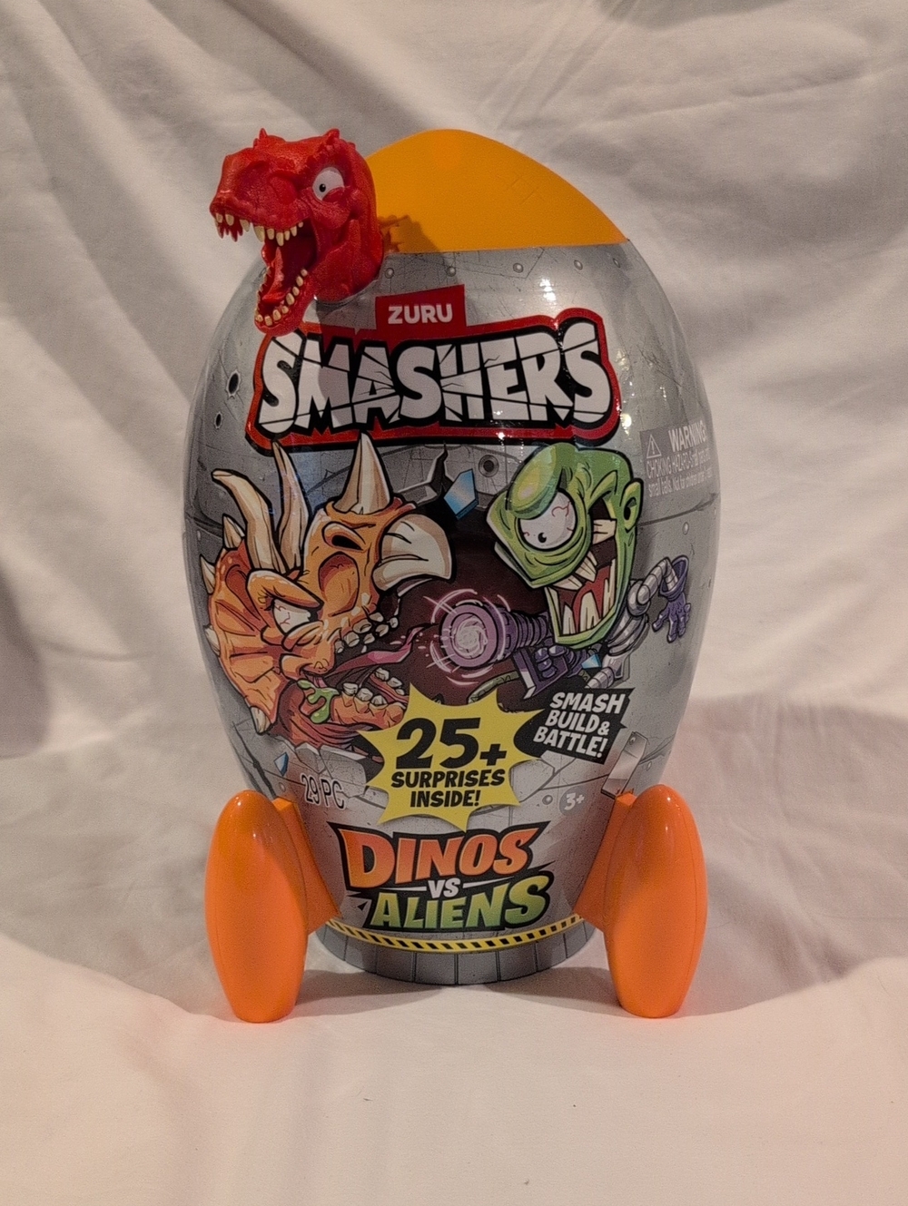 ZURU Smashers Dinos vs Aliens Surprise Egg Toy - Silver & Orange